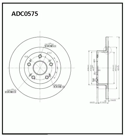 Тормозные колодки дисковые, комплект ALLIED NIPPON ADC0575 1441279772 F BW1CP