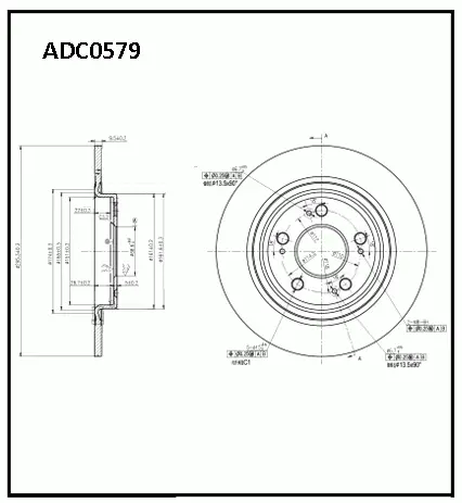 Тормозные колодки дисковые, комплект ALLIED NIPPON 0ST5 Z1 ADC0579 1441279773