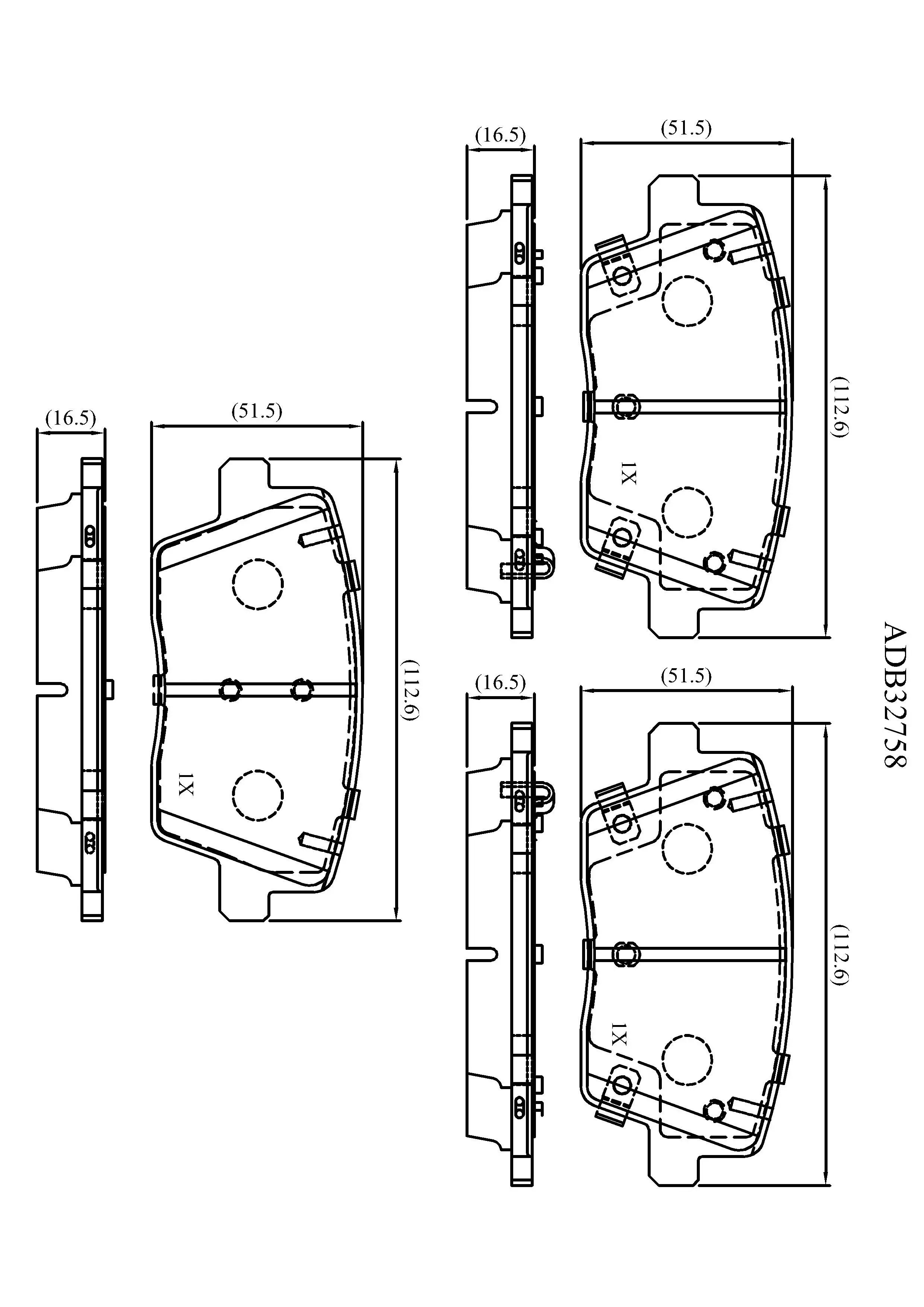 Тормозные колодки дисковые, комплект ALLIED NIPPON 1441279777 FS 8SQ ADB32758