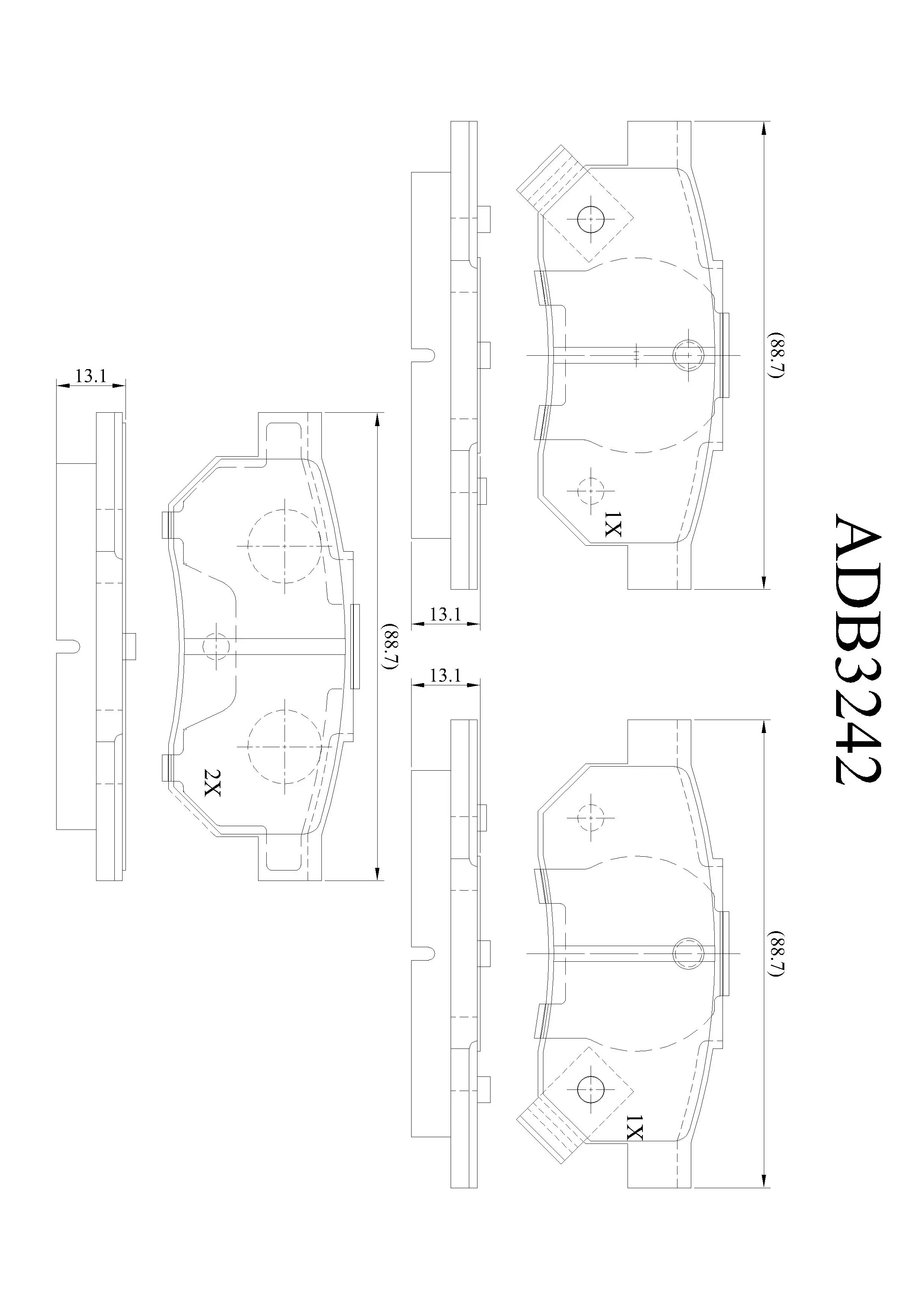 Тормозные колодки дисковые, комплект ALLIED NIPPON SD SB55 ADB3242 1420937005 изображение 0