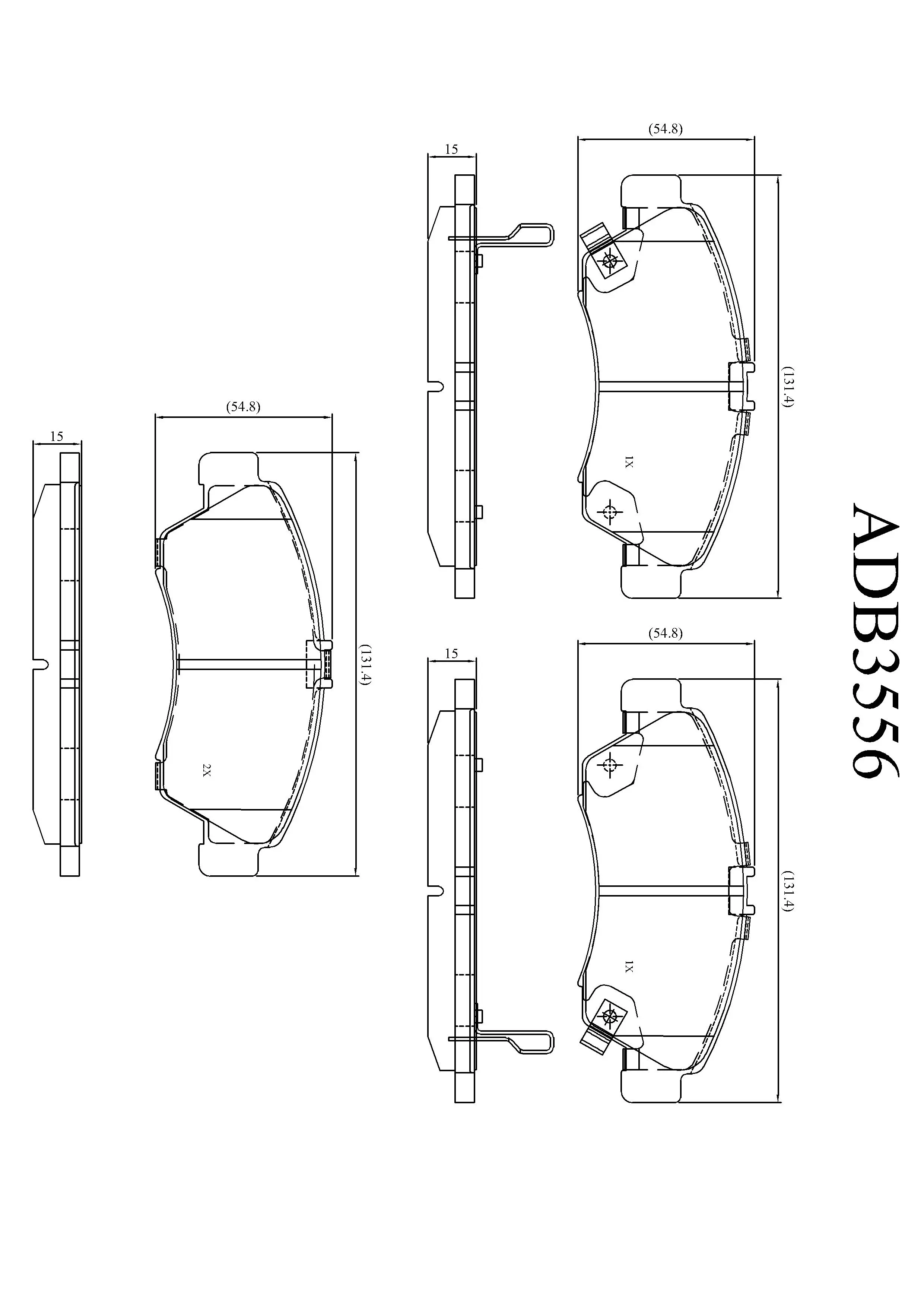 Тормозные колодки дисковые, комплект ALLIED NIPPON DW71 9 ADB3556 1420937279