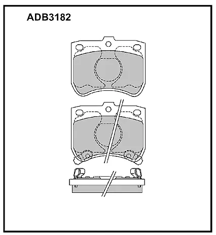 Тормозные колодки дисковые, комплект ALLIED NIPPON RHWVA 8Q 1441279788 ADB3182