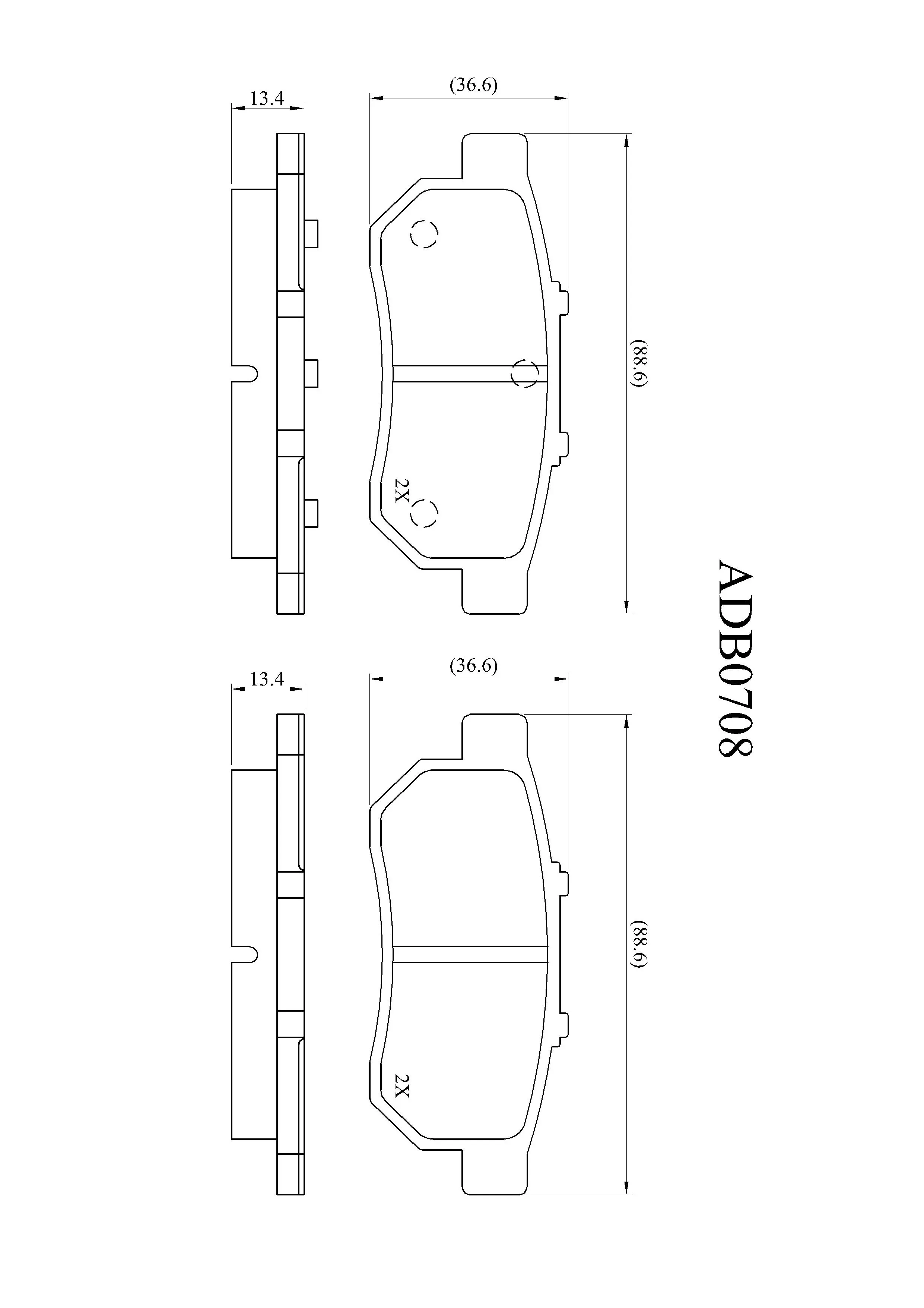 Тормозные колодки дисковые, комплект ALLIED NIPPON 1441279791 ADB0708 F9 79G