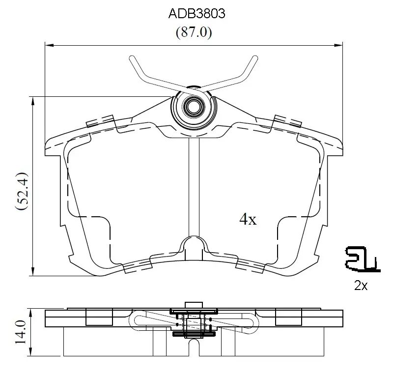 Тормозные колодки дисковые, комплект ALLIED NIPPON 3W 64HPN ADB3803 1420937327