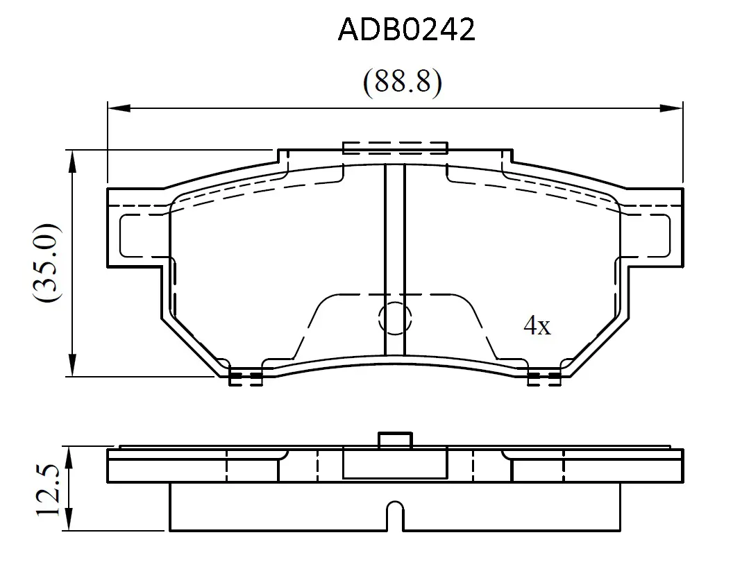 Тормозные колодки дисковые, комплект ALLIED NIPPON ADB0242 C0 BOI 1441279793