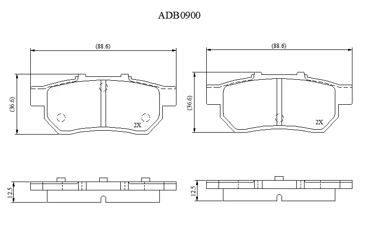 Тормозные колодки дисковые, комплект ALLIED NIPPON Q2 BQZ5 1441279799 ADB0900