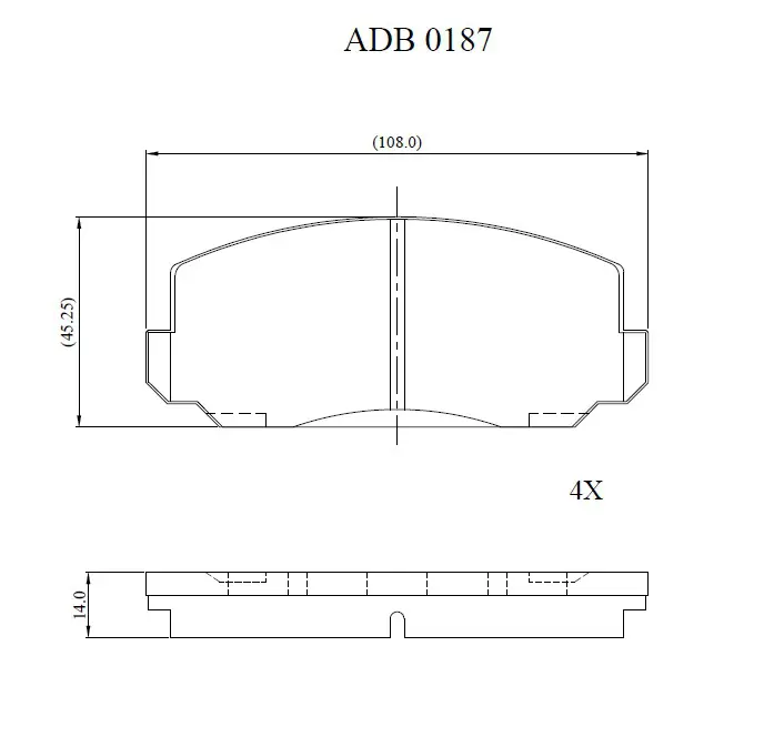 Тормозные колодки дисковые, комплект ALLIED NIPPON ADB0187 1441279805 7P 8V84