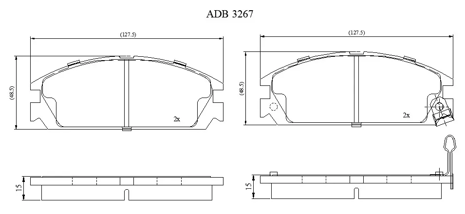 Тормозные колодки дисковые, комплект ALLIED NIPPON 1441279808 ADB3267 IHFVAJ G изображение 0