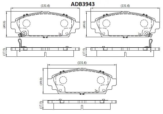 Тормозные колодки дисковые, комплект ALLIED NIPPON DUBF24 5 1441279810 ADB3943