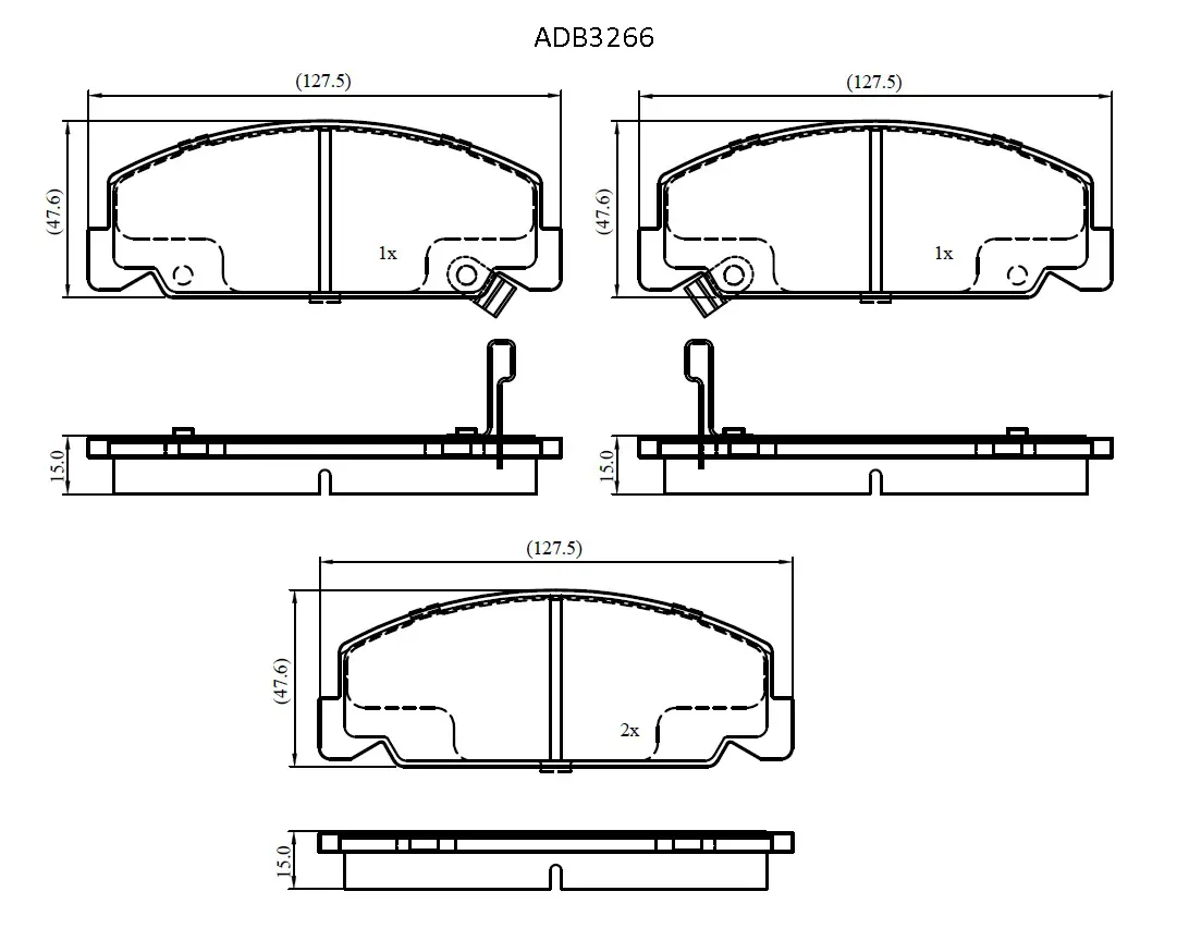 Тормозные колодки дисковые, комплект ALLIED NIPPON ADB3266 8 EIRE7Y 1441279817