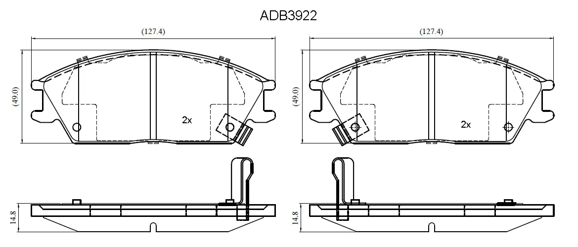 Тормозные колодки дисковые, комплект ALLIED NIPPON ADB3922 1441279818 2 QVW1 изображение 0