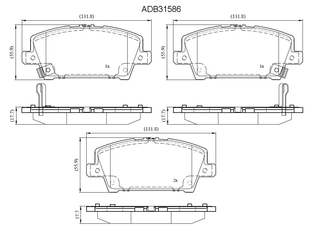 Тормозные колодки дисковые, комплект ALLIED NIPPON ADB31586 1420937595 I75 ZO изображение 0
