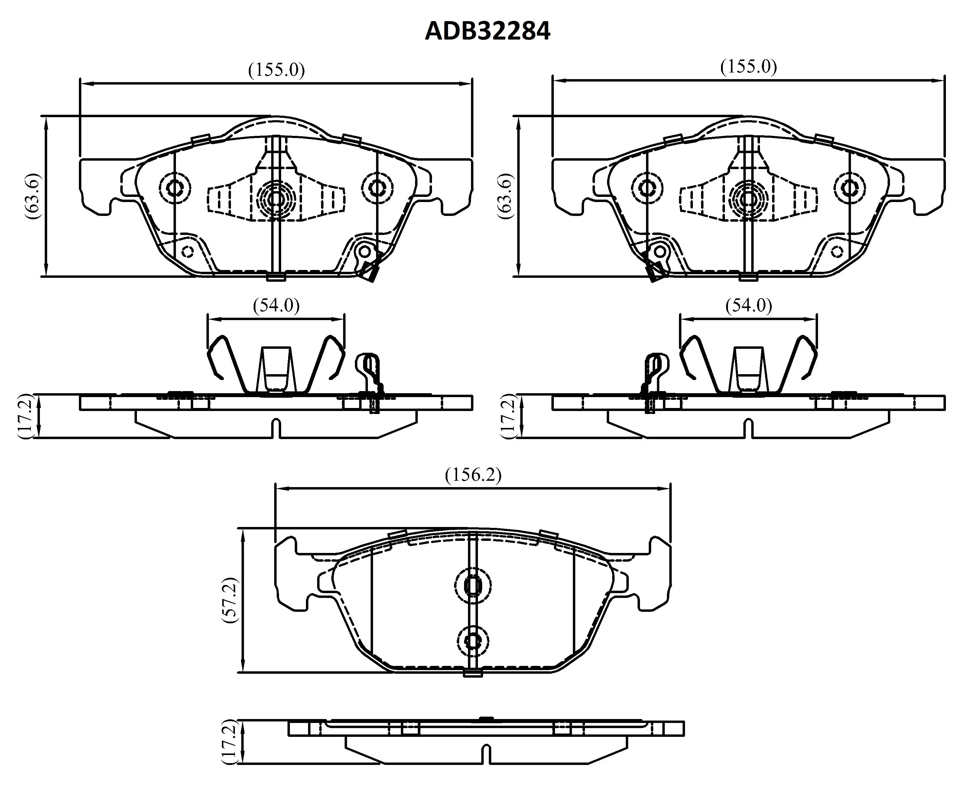 Тормозные колодки дисковые, комплект ALLIED NIPPON ADB32284 BQS 18PR 1441279834 изображение 0