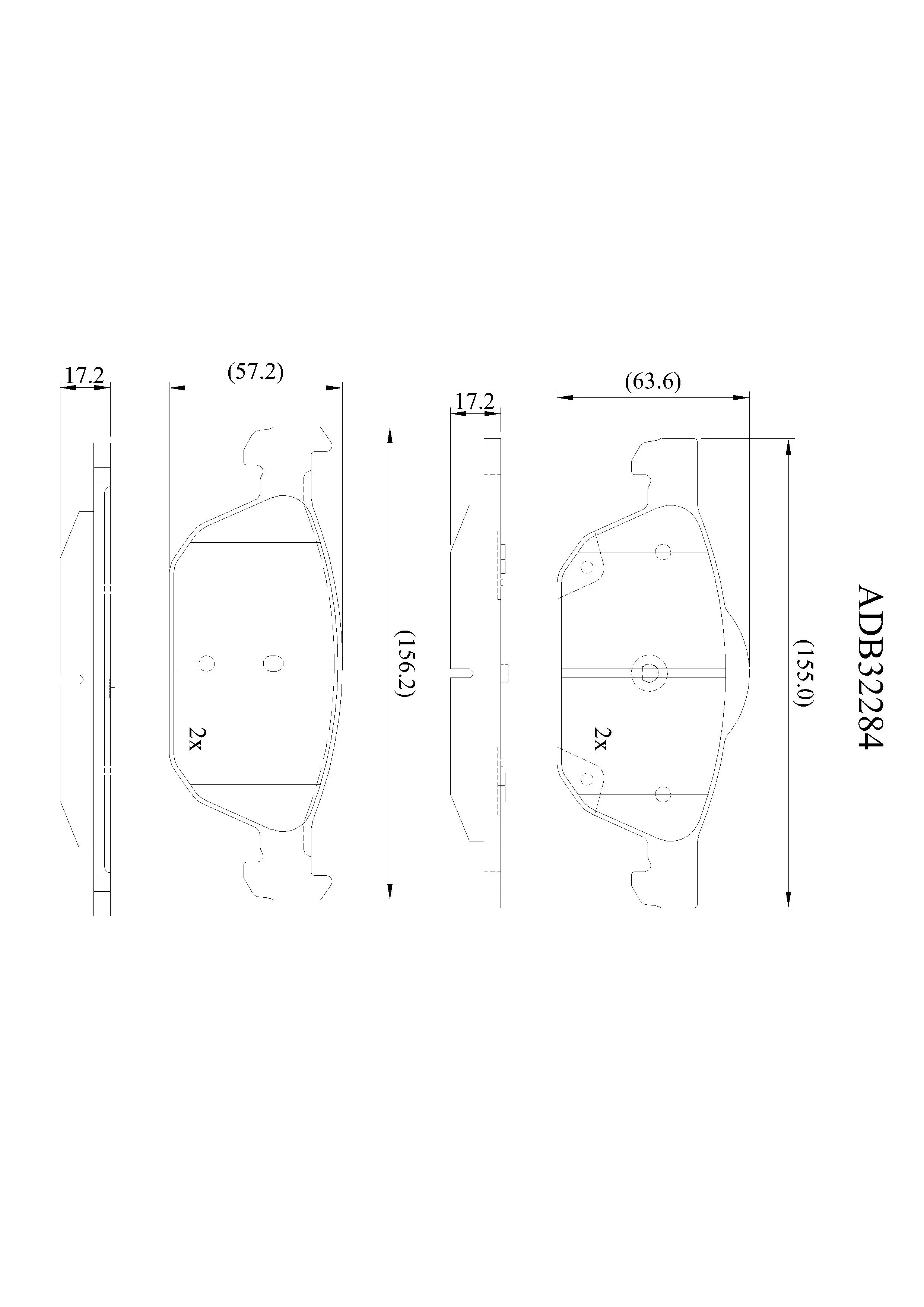 Тормозные колодки дисковые, комплект ALLIED NIPPON ADB02284 1441279835 W Z4JHLK изображение 0