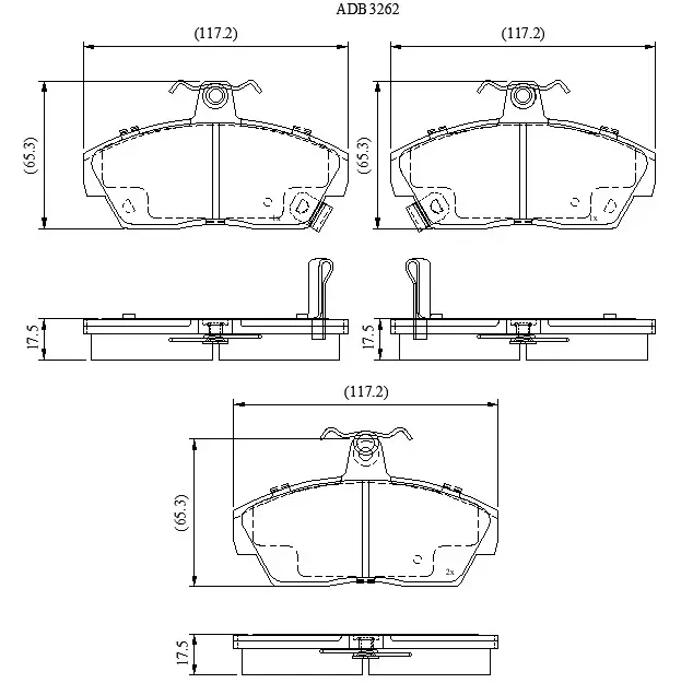 Тормозные колодки дисковые, комплект ALLIED NIPPON 4ECCE QC 1441279837 ADB3262