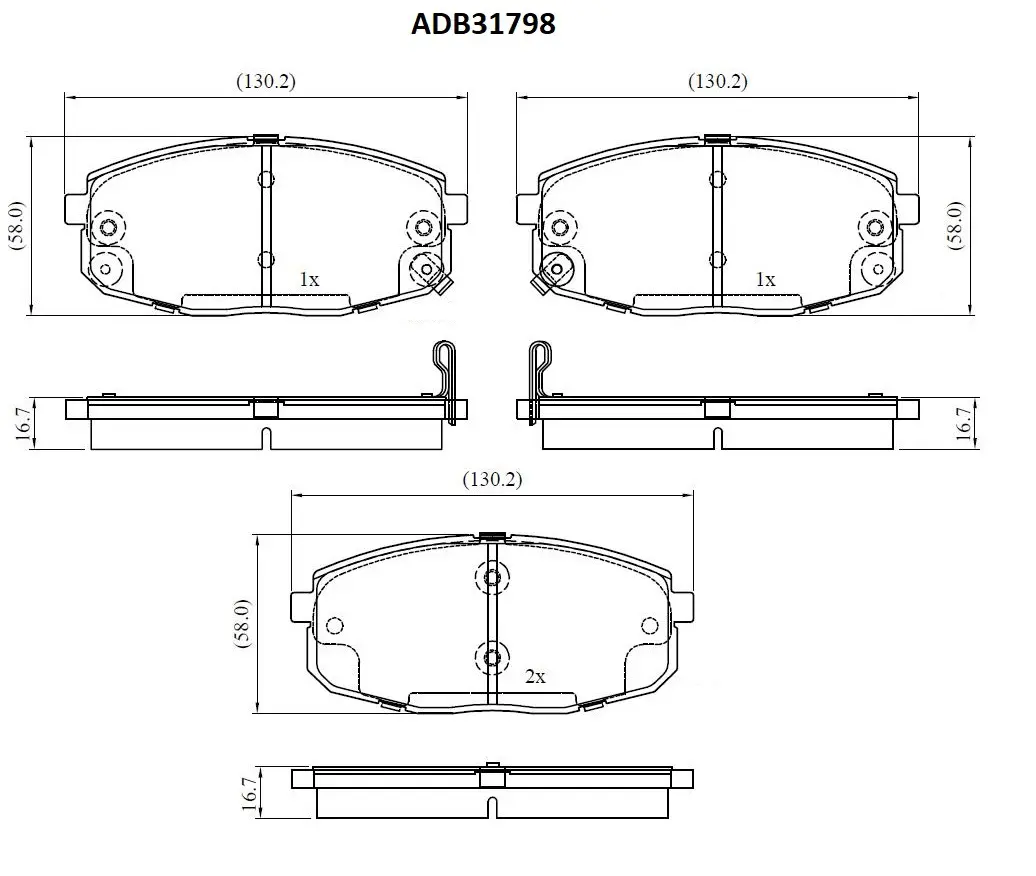 Тормозные колодки дисковые, комплект ALLIED NIPPON 1422913004 F0D 1PQ ADB31798