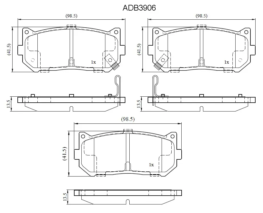 Тормозные колодки дисковые, комплект ALLIED NIPPON ADB3906 1441279845 3OVK4 GU изображение 0