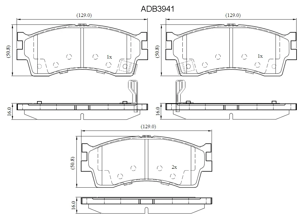 Тормозные колодки дисковые, комплект ALLIED NIPPON D69N W ADB3941 1441279846