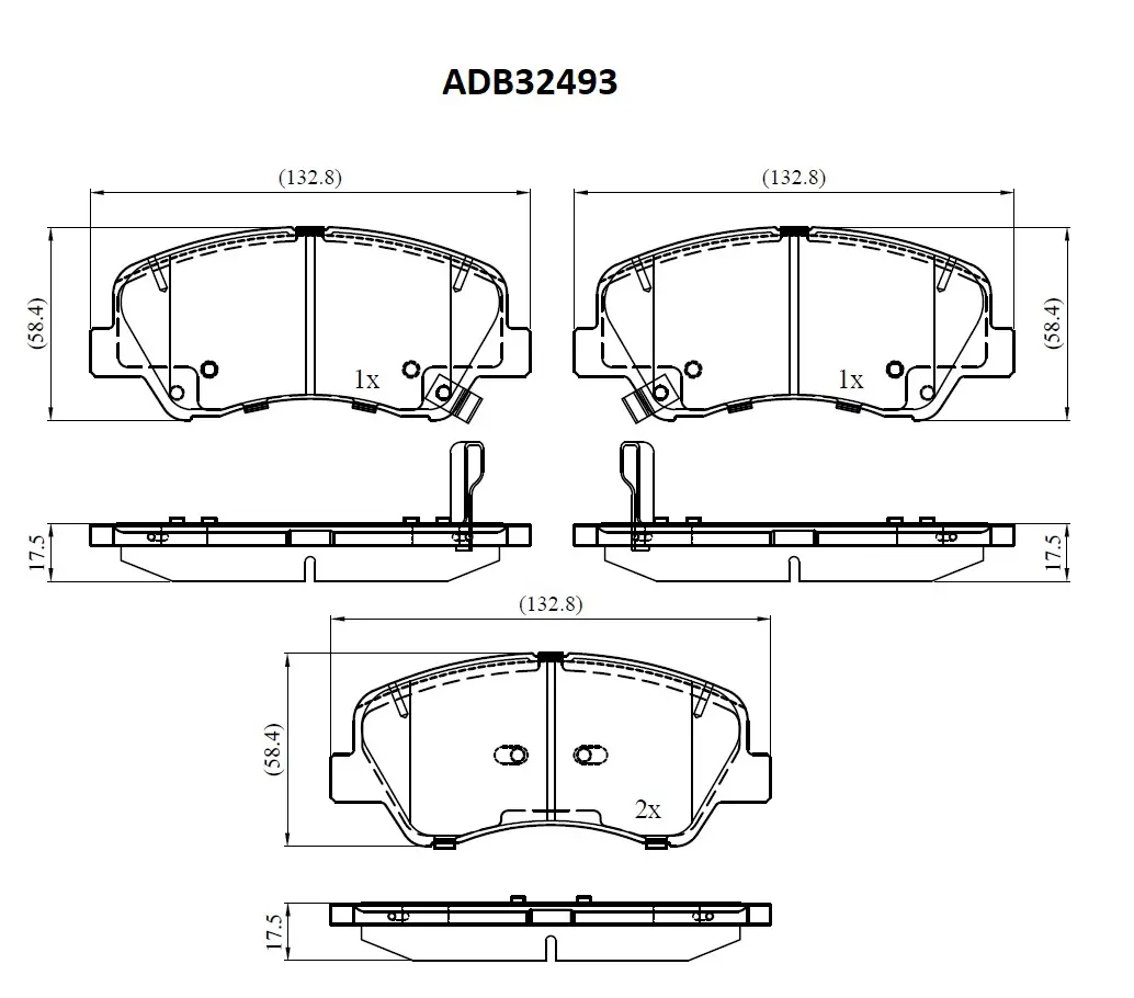 Тормозные колодки дисковые, комплект ALLIED NIPPON 1441279864 ADB32493 R7KJ N