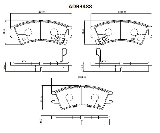 Тормозные колодки дисковые, комплект ALLIED NIPPON 1441279865 143P8 TQ ADB3488