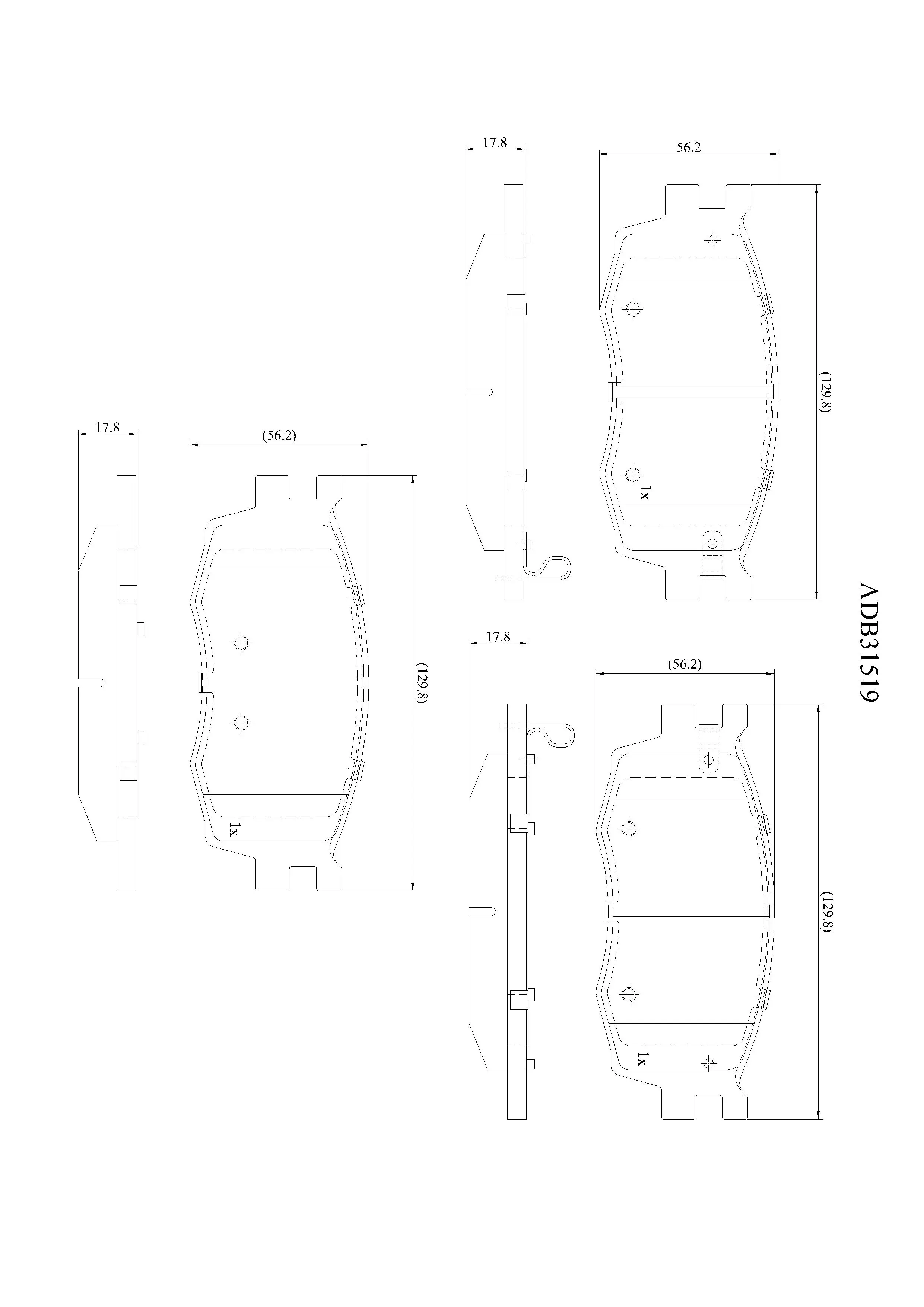 Тормозные колодки дисковые, комплект ALLIED NIPPON ADB31519 1422912895 0 TR90