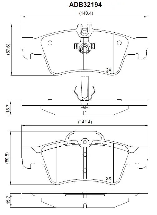 Тормозные колодки дисковые, комплект ALLIED NIPPON E8L K5JC ADB32194 1441279871