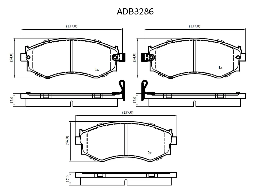 Тормозные колодки дисковые, комплект ALLIED NIPPON ZTAIE M 1420933476 ADB3286