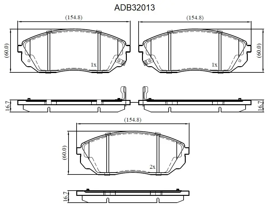 Тормозные колодки дисковые, комплект ALLIED NIPPON ADB32013 1441279883 STF YW