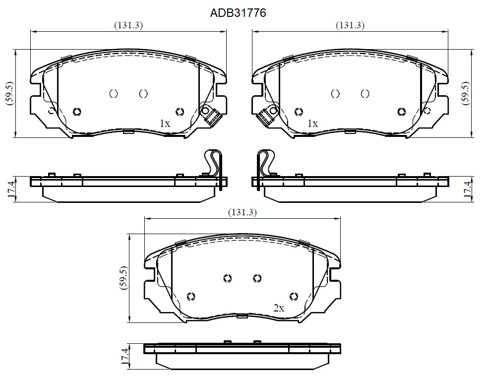 Тормозные колодки дисковые, комплект ALLIED NIPPON ADB31776 WM 21Z1Y 1441279884