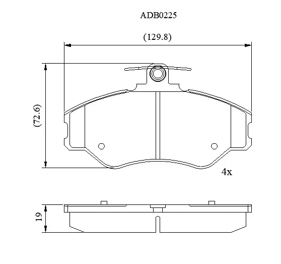 Тормозные колодки дисковые, комплект ALLIED NIPPON 87X 5T ADB0225 1441279885