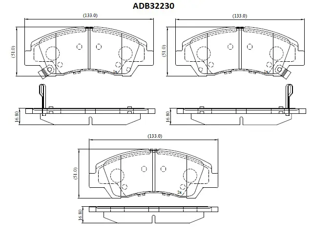 Тормозные колодки дисковые, комплект ALLIED NIPPON FA 7NN ADB32230 1441279888