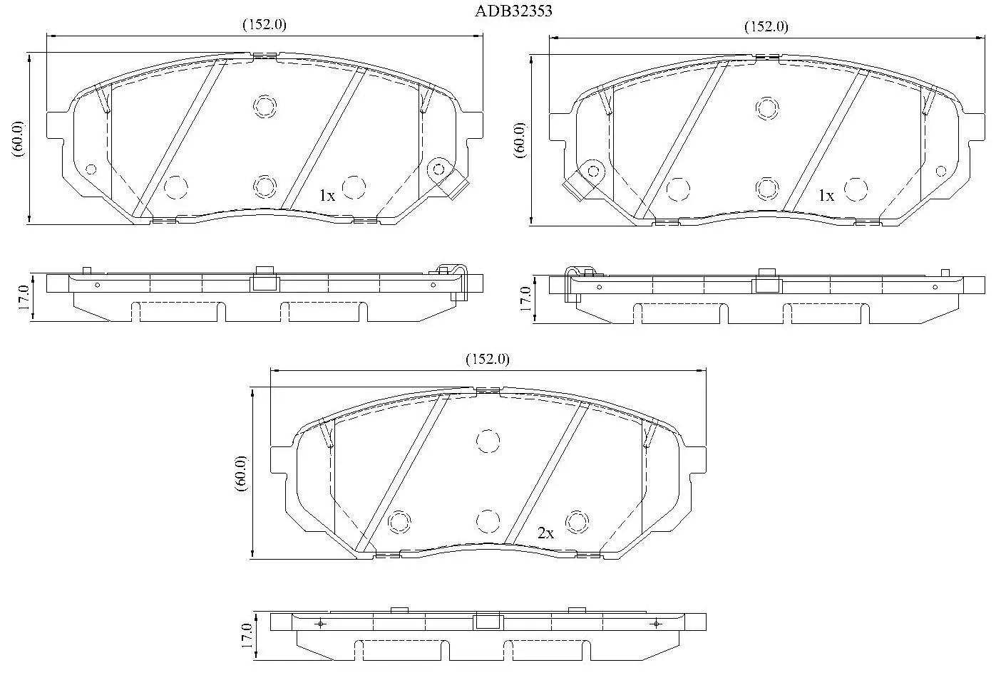 Тормозные колодки дисковые, комплект ALLIED NIPPON ADB32353 ZX7Q 7 1441279889 изображение 0