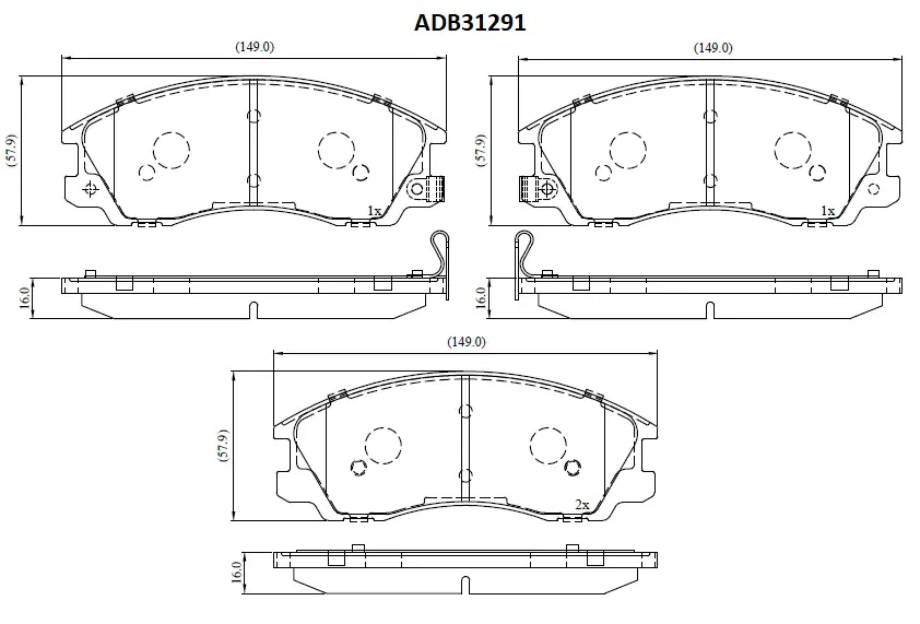 Тормозные колодки дисковые, комплект ALLIED NIPPON P6 WXP ADB31291 1441279891 изображение 0