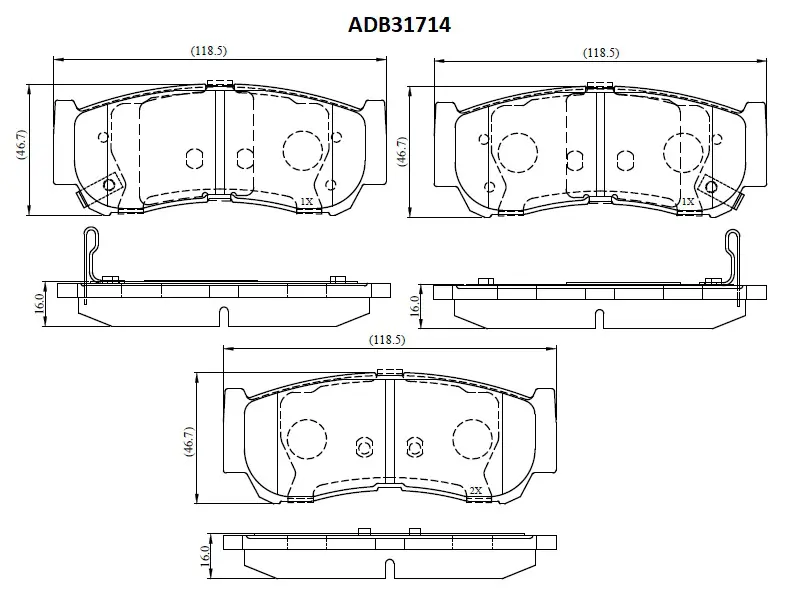 Тормозные колодки дисковые, комплект ALLIED NIPPON ADB31714 1420938897 4VXA EA изображение 0