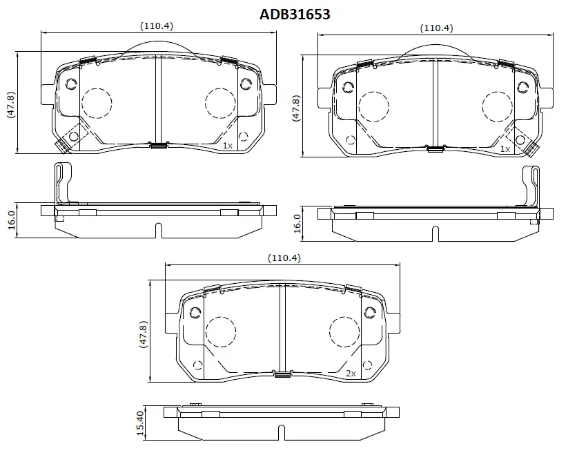Тормозные колодки дисковые, комплект ALLIED NIPPON 8 JPDHX ADB31653 1420939374
