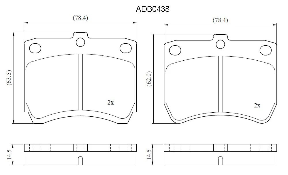 Тормозные колодки дисковые, комплект ALLIED NIPPON ADB0438 XEVPK Z 1441279904 изображение 0