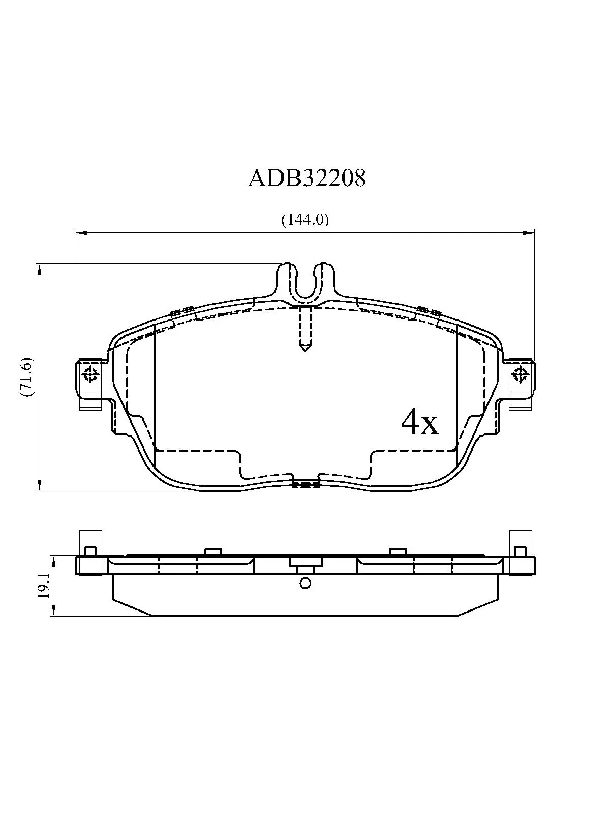 Тормозные колодки дисковые, комплект ALLIED NIPPON Z ESJC9A ADB32208 1441279909