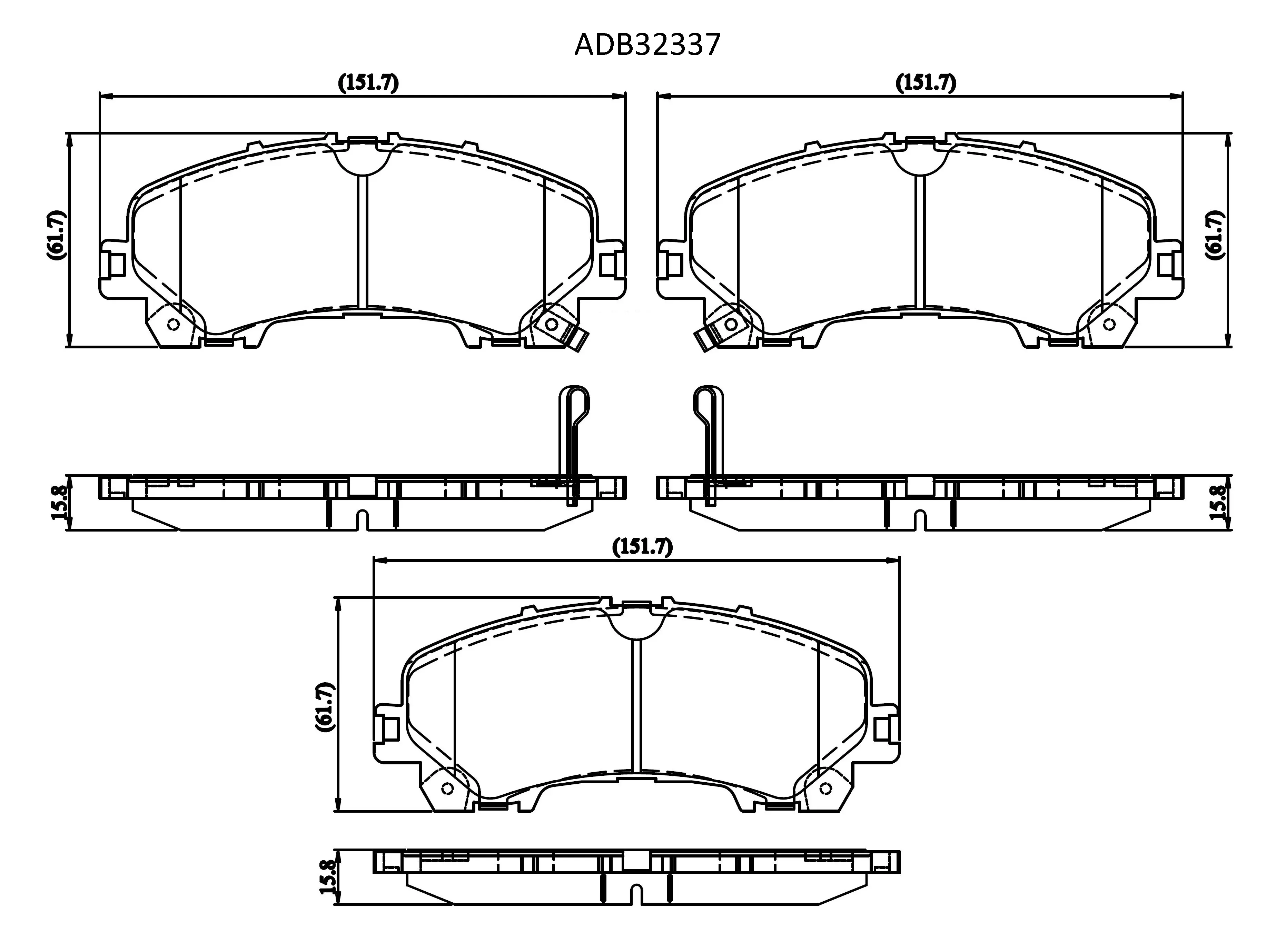 Тормозные колодки дисковые, комплект ALLIED NIPPON 3XZC 0PH ADB32337 1441279912 изображение 0
