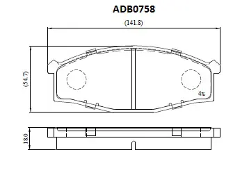 Тормозные колодки дисковые, комплект ALLIED NIPPON 1441279913 NJI YVR ADB0758
