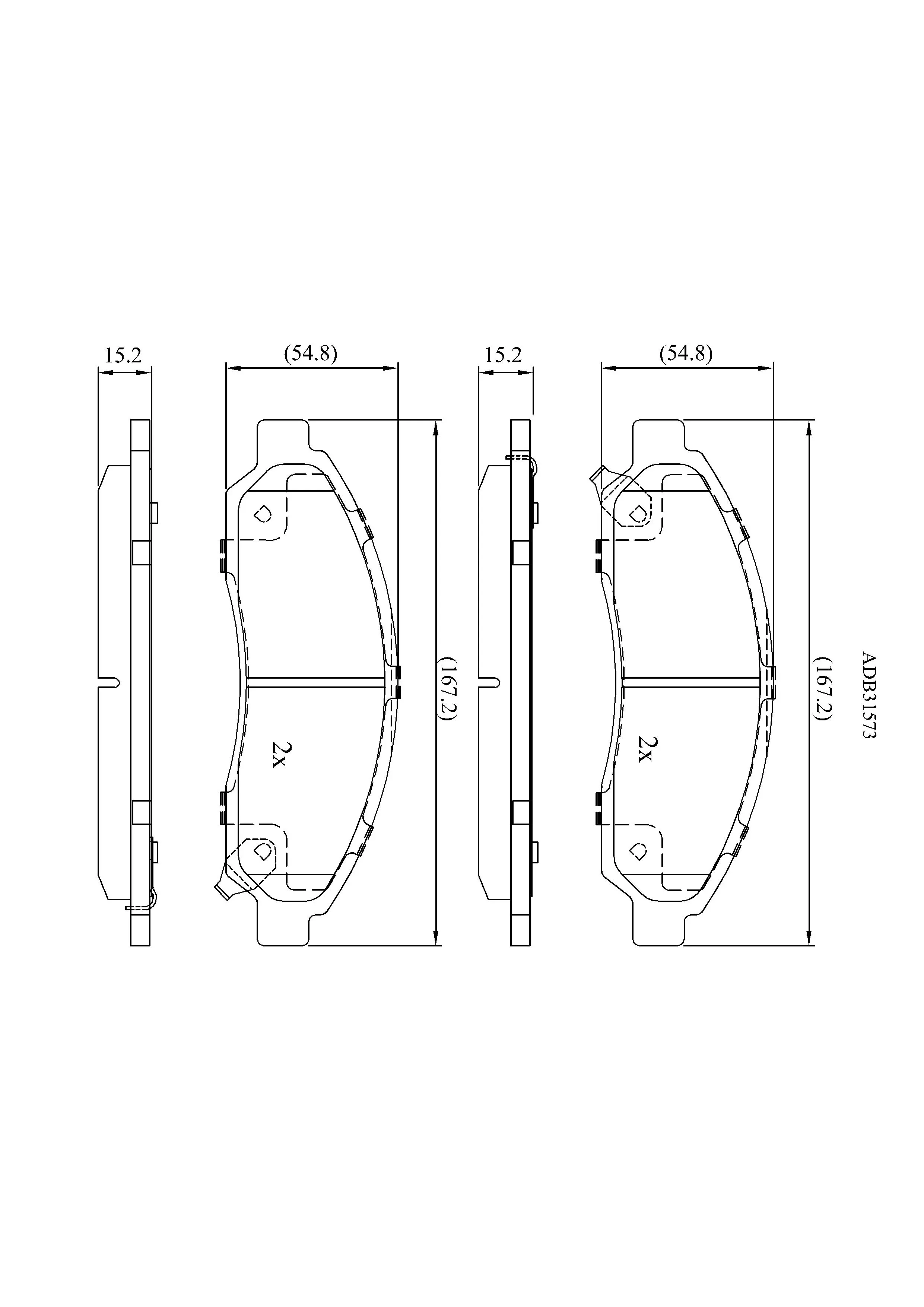 Тормозные колодки дисковые, комплект ALLIED NIPPON ADB31573 1441279918 CO9DE G