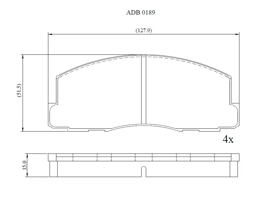 Тормозные колодки дисковые, комплект ALLIED NIPPON ADB0189 1441279927 WVD04 KY