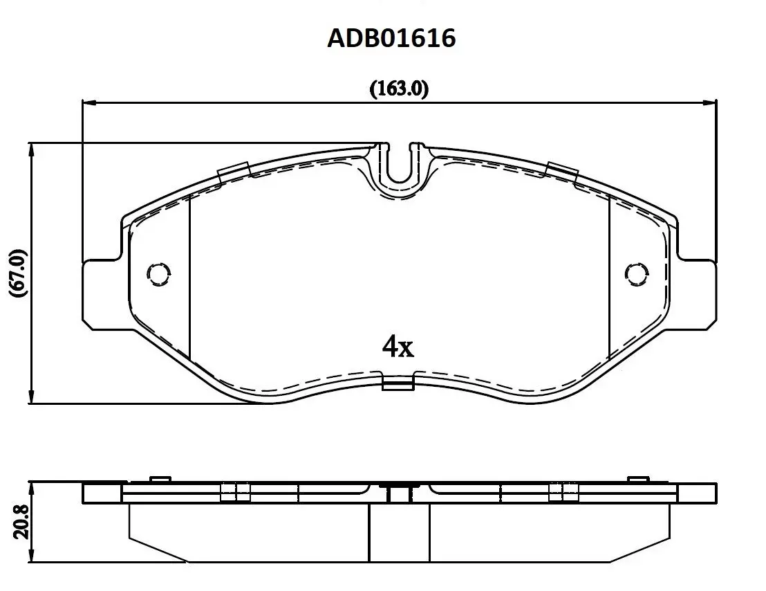Тормозные колодки дисковые, комплект ALLIED NIPPON ADB01616 VRCD AEH 1441279943