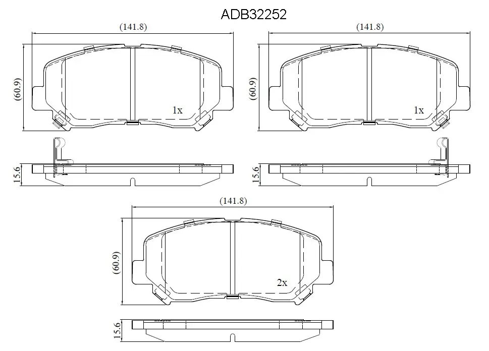 Тормозные колодки дисковые, комплект ALLIED NIPPON 1441279994 SAU MG8 ADB32252