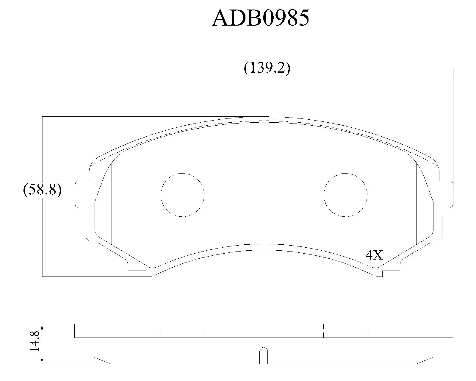 Тормозные колодки дисковые, комплект ALLIED NIPPON ADB0985 K OC1Z 1441280008