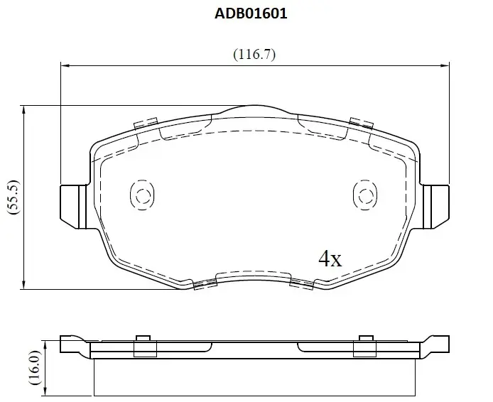 Тормозные колодки дисковые, комплект ALLIED NIPPON SUO 0OZ 1441280013 ADB01601