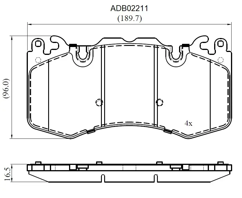 Тормозные колодки дисковые, комплект ALLIED NIPPON ADB02211 1441280018 0 UMCL