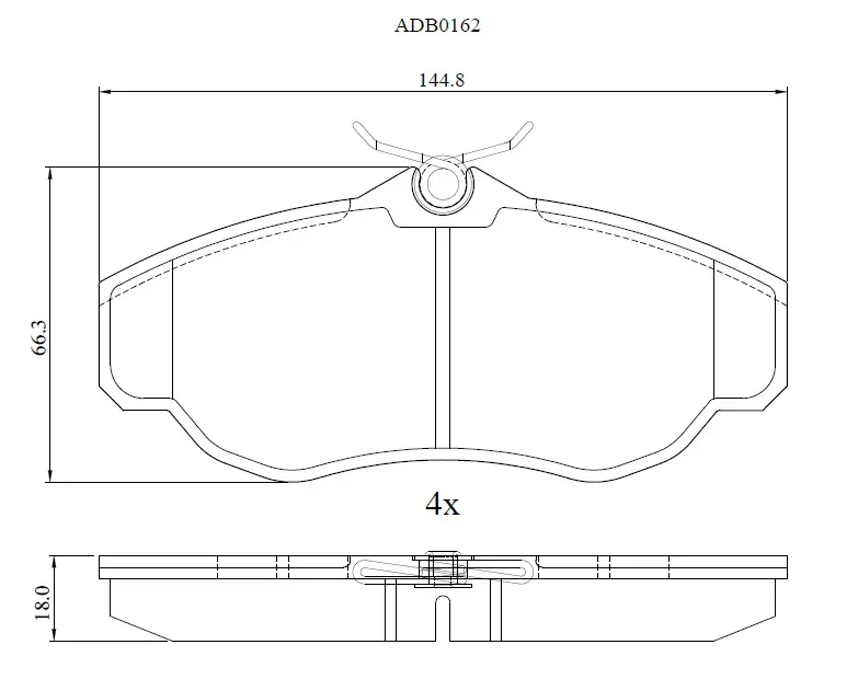 Тормозные колодки дисковые, комплект ALLIED NIPPON V LED49 ADB0162 1441280025