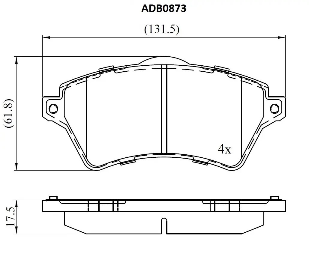 Тормозные колодки дисковые, комплект ALLIED NIPPON JC2U OH7 1441280027 ADB0873 изображение 0