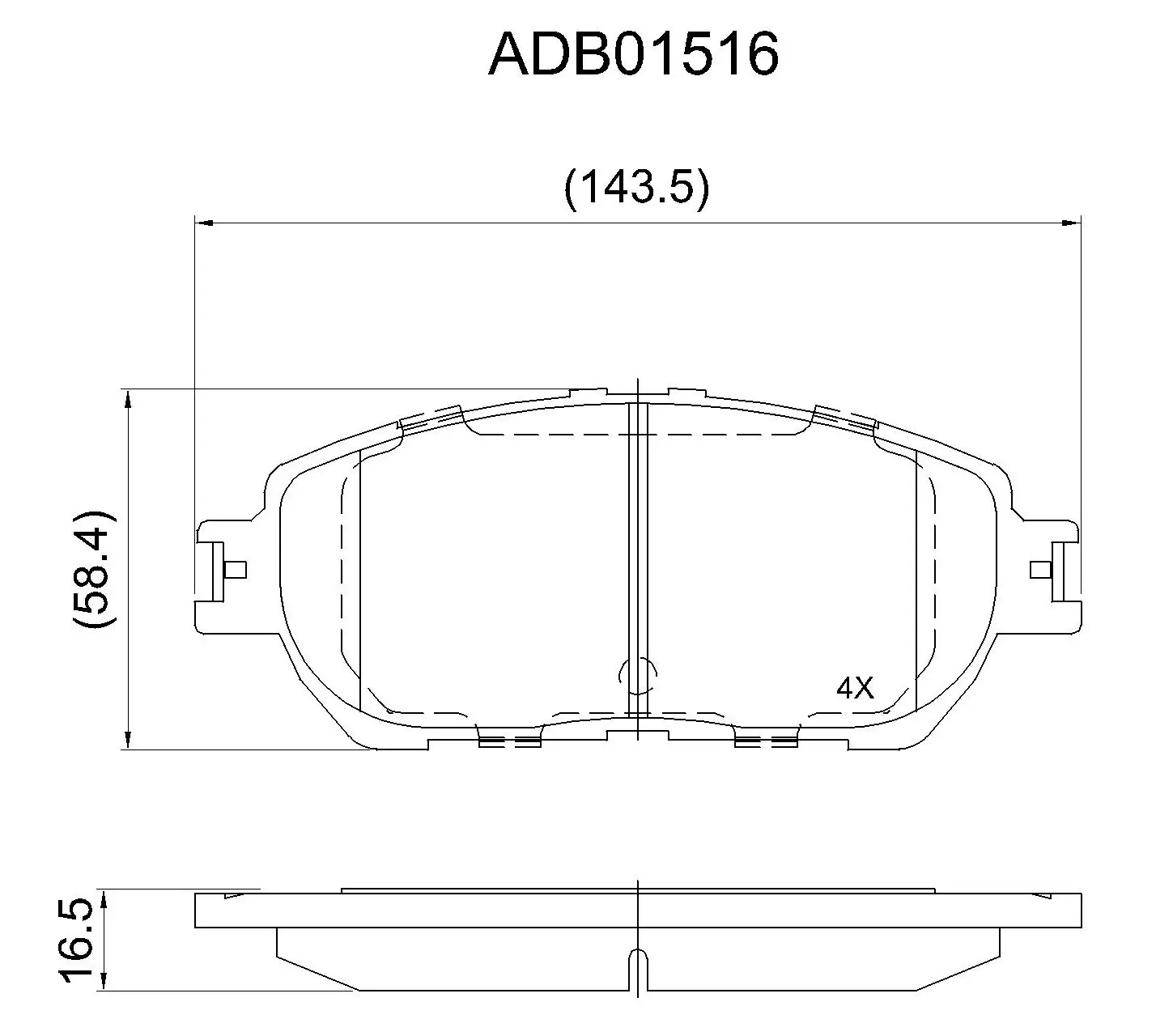 Тормозные колодки дисковые, комплект ALLIED NIPPON ADB01516 1420935816 HSQIX 0 изображение 0