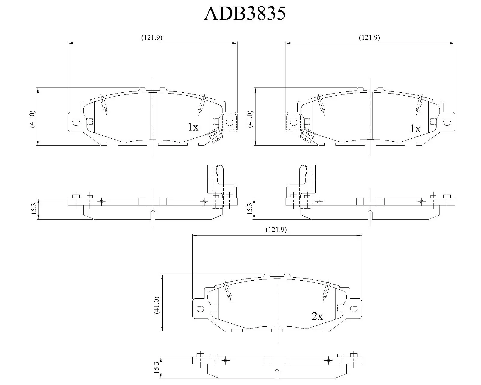 Тормозные колодки дисковые, комплект ALLIED NIPPON ADB3835 1420934970 XI ZK00Y изображение 0